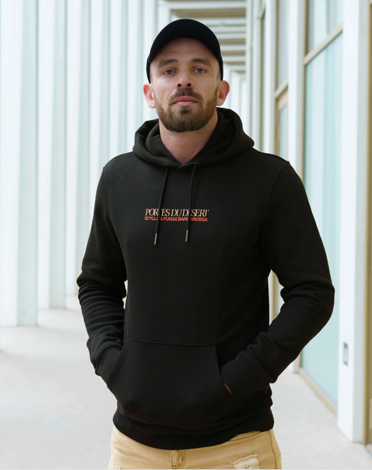 Hoodie Noir "Portes du désert"